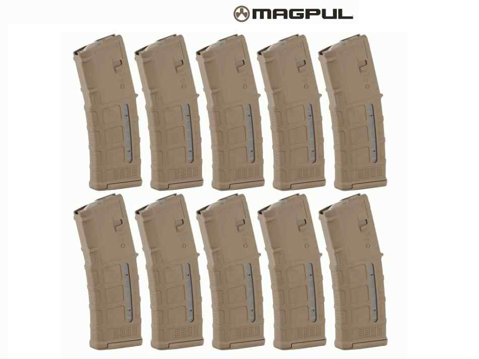 10x New Magpul PMAG Magazines Window Gen3 MCT(FDE)