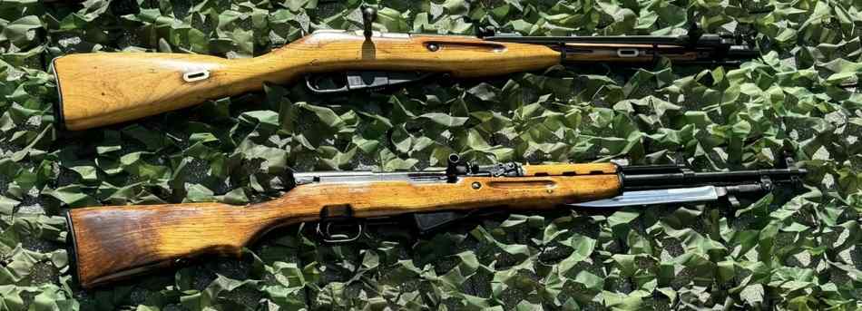 Russian SKS and Russian Mosin Nagant battle rifles