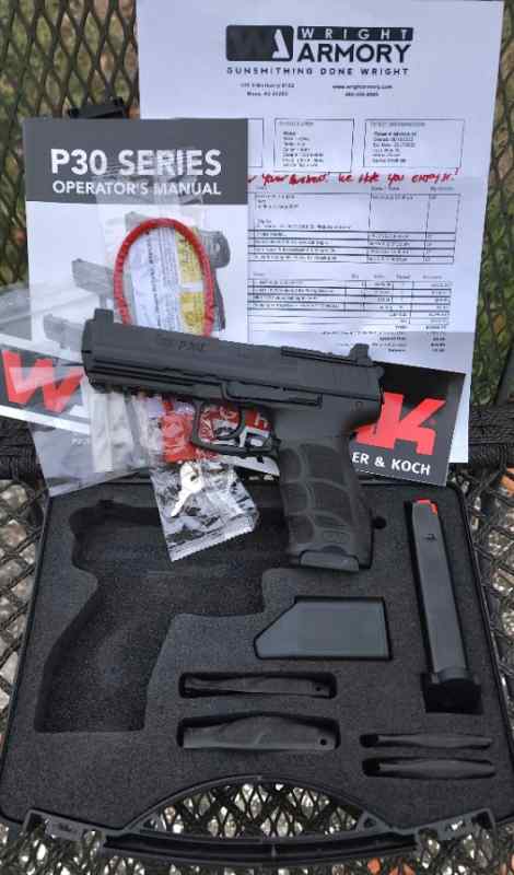 H&amp;K P30L V1 9mm w/ Wright Armory I-Dot conversion