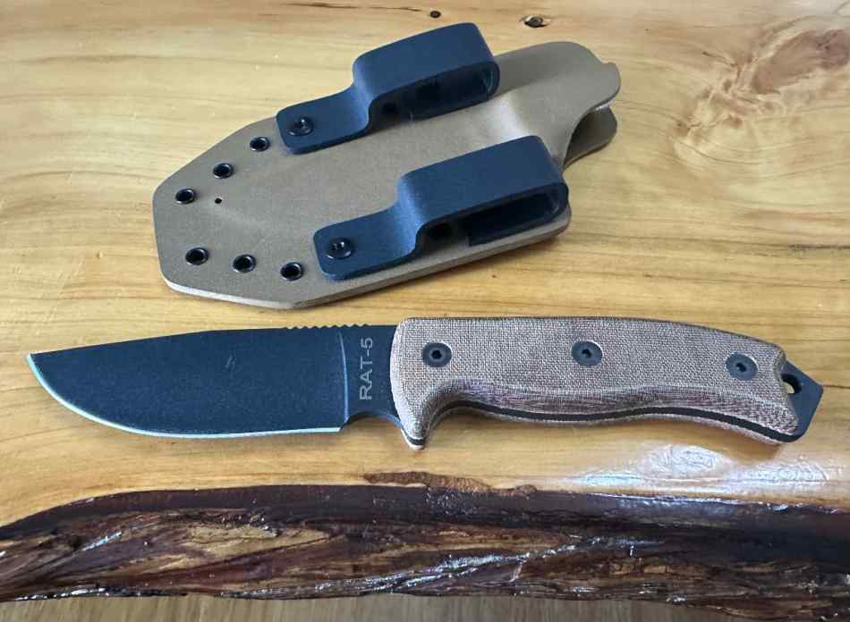 NICE! ONTARIO RAT-5 1075HC STEEL MICARTA KYDEX 