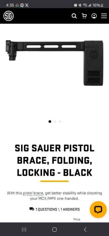 Sig Sauer MPX / MCX pistol brace