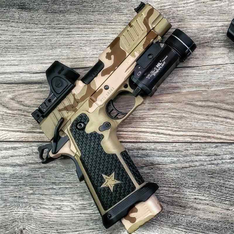 Desert Camo cerakote Staccato P steel frame